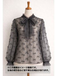 生地：ポリエステル100％ シフォンリボン装飾（黒）