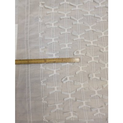 画像2: 生地：ポリエステル100％ シフォンリボン装飾（生成り）