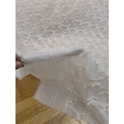 画像4: 生地：ポリエステル100％ シフォンリボン装飾（生成り）