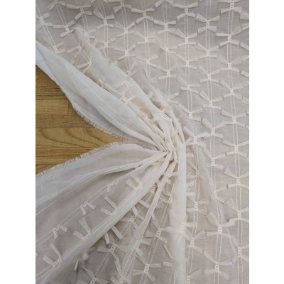 画像7: 生地：ポリエステル100％ シフォンリボン装飾（生成り）