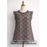 生地：ポリエステル100％ シフォンリボン装飾（茶）