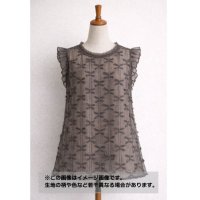 生地：ポリエステル100％ シフォンリボン装飾（茶）