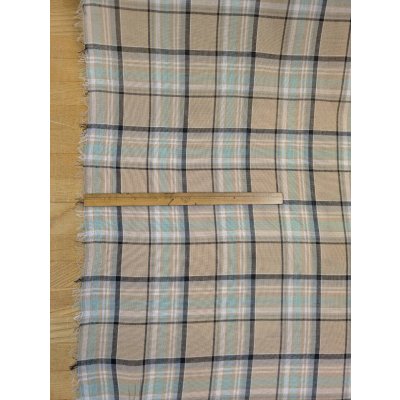 画像2: 生地：ポリエステルチェックボイル（ベージュ×ブルー）