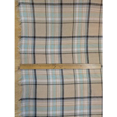 画像3: 生地：ポリエステルチェックボイル（ベージュ×ブルー）