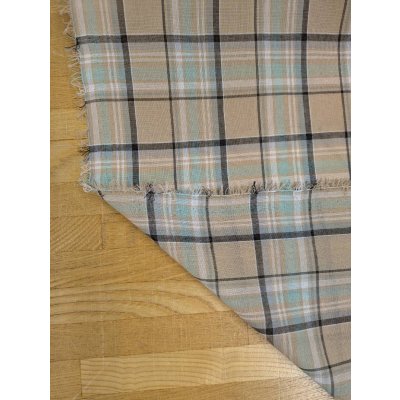 画像4: 生地：ポリエステルチェックボイル（ベージュ×ブルー）