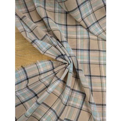 画像6: 生地：ポリエステルチェックボイル（ベージュ×ブルー）