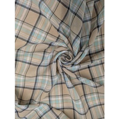画像7: 生地：ポリエステルチェックボイル（ベージュ×ブルー）