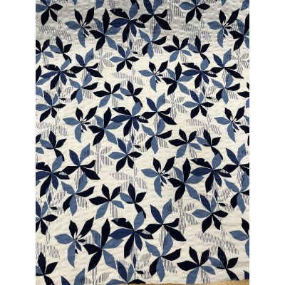 画像3: 生地：綿100％花柄サッカー生地（白／ブルー）