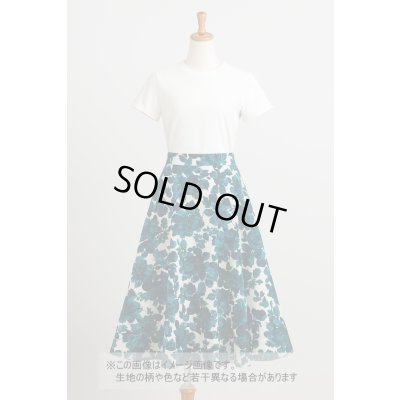 画像1: 生地：花柄膨れ織り（白地×ブルー）