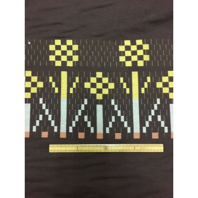 画像3: 生地:クロスステッチ風刺繍生地(茶)