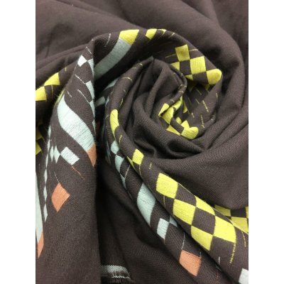 画像6: 生地:クロスステッチ風刺繍生地(茶)