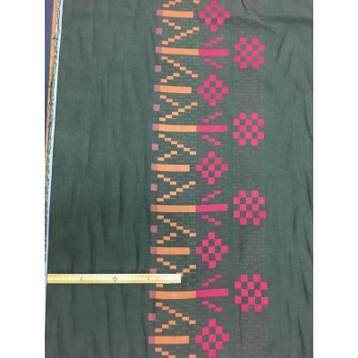 画像3: 生地:クロスステッチ風刺繍生地(カーキ)