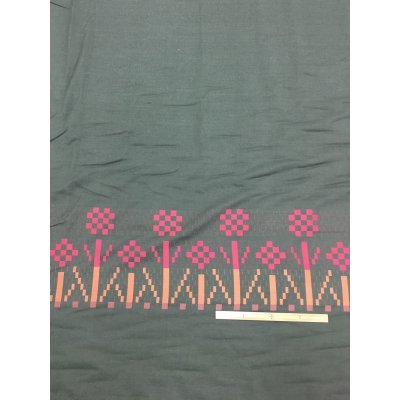 画像5: 生地:クロスステッチ風刺繍生地(カーキ)