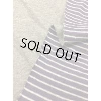 生地：ボーダー柄両面ニット（ベージュ／紫）