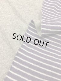 生地：ボーダー柄両面ニット（ベージュ／紫）