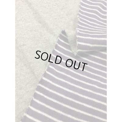 画像1: 生地：ボーダー柄両面ニット（ベージュ／紫）