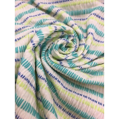 画像4: 生地：綿ボーダーシャーリングニット（グリーン系）