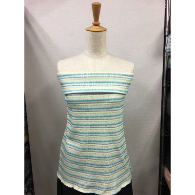 画像5: 生地：綿ボーダーシャーリングニット（グリーン系）