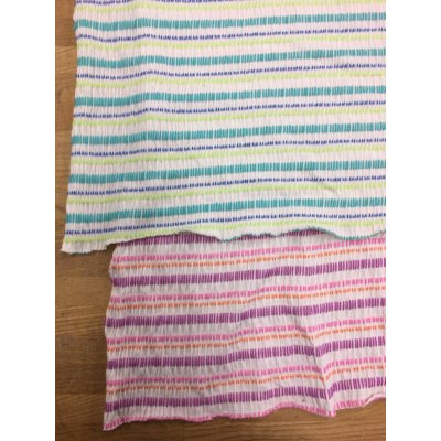 画像7: 生地：綿ボーダーシャーリングニット（グリーン系）