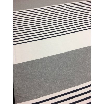 画像3: 生地：綿ボーダー75cmパネル（グレー/紺）