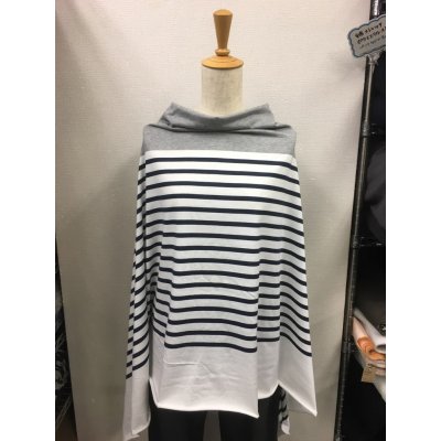 画像5: 生地：綿ボーダー75cmパネル（グレー/紺）