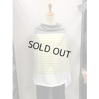 画像6: 生地：綿ボーダー75cmパネル（グレー/黄色）