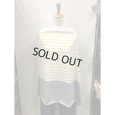 画像5: 生地：綿ボーダー75cmパネル（グレー/黄色）