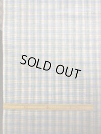 生地：ラミネート加工チェック柄小（青／緑）