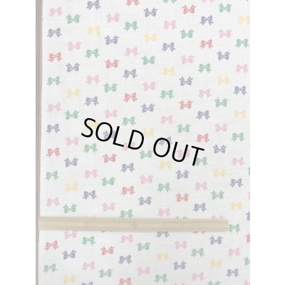 画像1: 生地：リボン柄コットン（白）