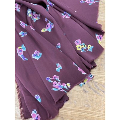 画像6: 生地：ポリエステル花柄（エンジ）