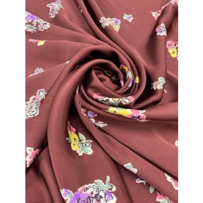 画像7: 生地：ポリエステル花柄（エンジ）