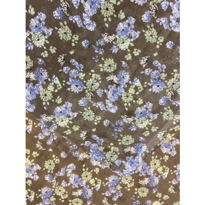 画像4: 生地：ポリエステル花柄（茶／ブルー）