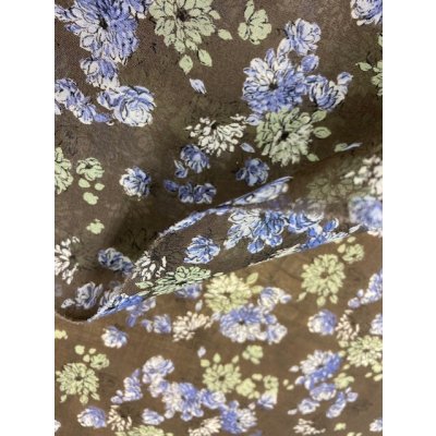 画像5: 生地：ポリエステル花柄（茶／ブルー）
