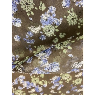 画像6: 生地：ポリエステル花柄（茶／ブルー）