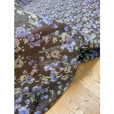 画像7: 生地：ポリエステル花柄（茶／ブルー）