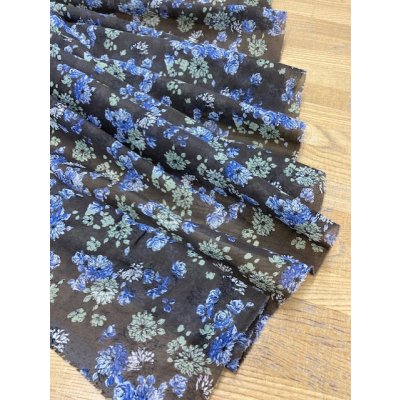画像8: 生地：ポリエステル花柄（茶／ブルー）