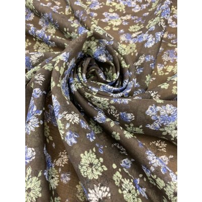 画像9: 生地：ポリエステル花柄（茶／ブルー）