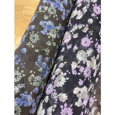 画像10: 生地：ポリエステル花柄（茶／ブルー）