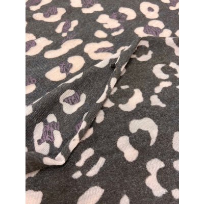 画像4: 生地：ヒョウ柄２wayニット（茶／薄ピンク）