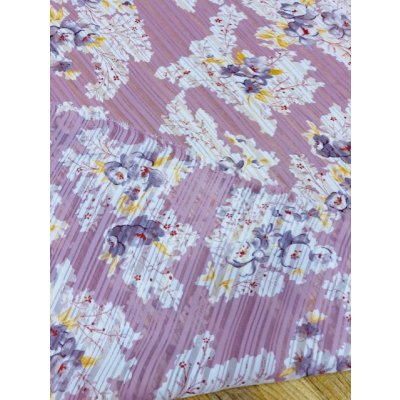 画像3: 生地：ストライプ織り花柄（ピンク）