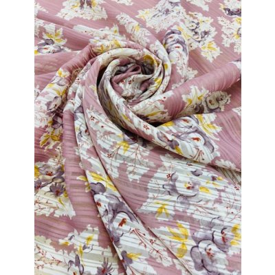 画像5: 生地：ストライプ織り花柄（ピンク）