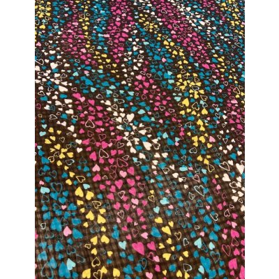 画像3: 生地：ハート柄ポリ楊柳（黒／カラフル）