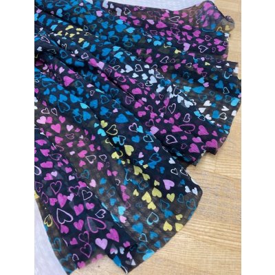 画像7: 生地：ハート柄ポリ楊柳（黒／カラフル）