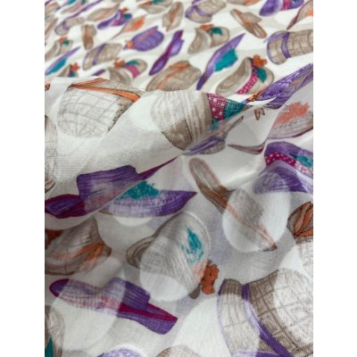 画像4: 生地：帽子柄コットン（白）