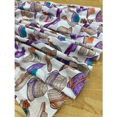 画像6: 生地：帽子柄コットン（白）