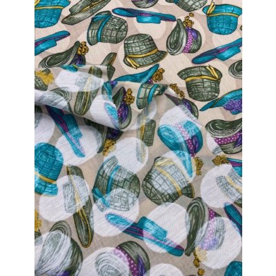 画像3: 生地:帽子柄コットン(クリーム)