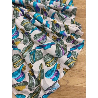 画像6: 生地:帽子柄コットン(クリーム)