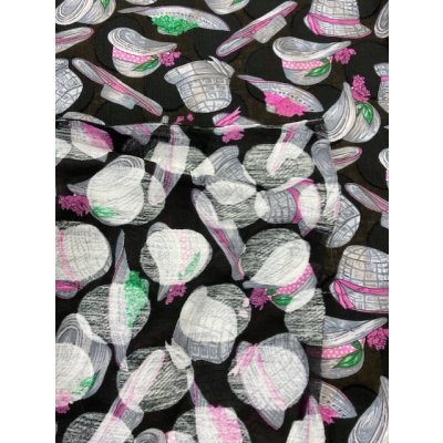 画像3: 生地：帽子柄コットン（黒）