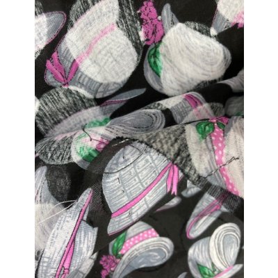 画像4: 生地：帽子柄コットン（黒）