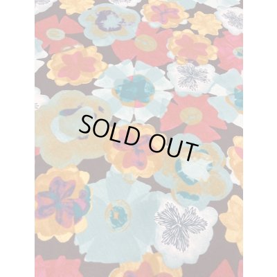 画像3: 生地：フラワー柄綿レーヨン（茶／赤）